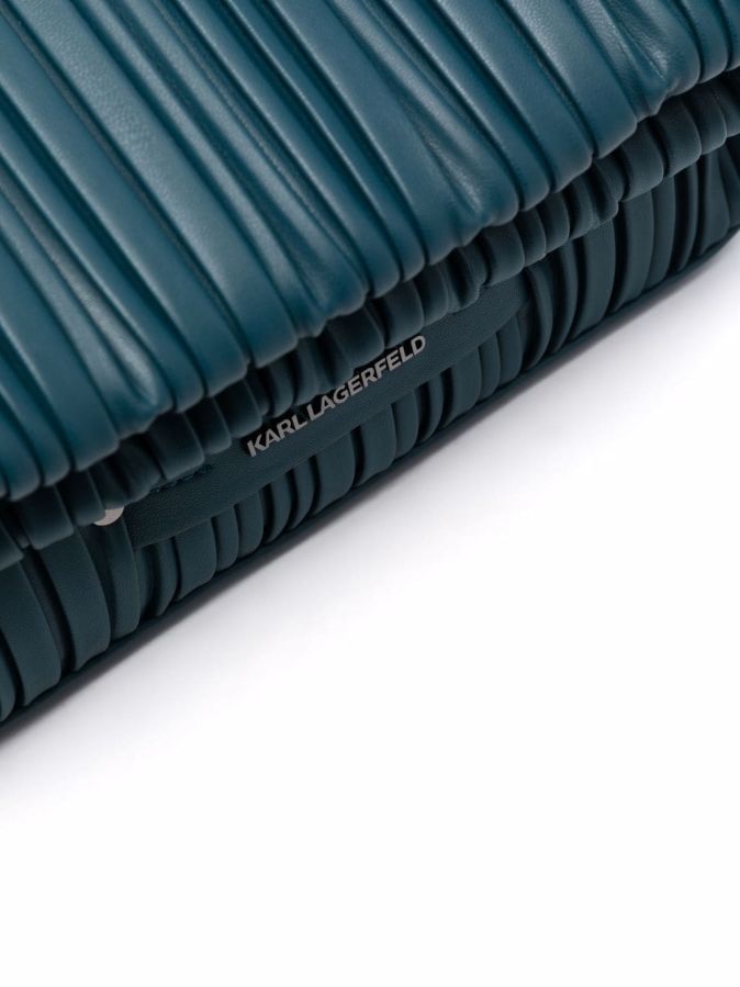 Bolsa de Ombro de Senhora em Pele Verde Azulado | Karl Lagarfeld | Rolling Luggage