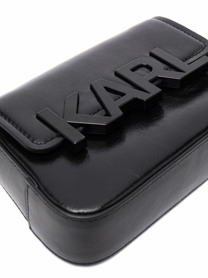 Bolsa Tiracolo/Cintura de Senhora em Pele Preta | Karl Lagarfeld | Rolling Luggage