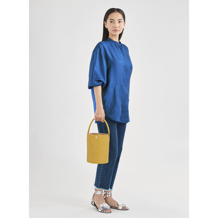 Bolsa Bucket de Senhora em Pele Amarelo | Longchamp | Rolling Luggage