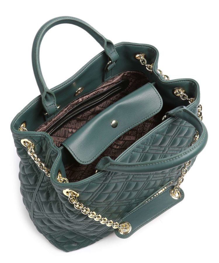 Bolsa de Mão de Senhora Verde Garrafa | Love Moschino Bolsas de Mulher | Rolling Luggage