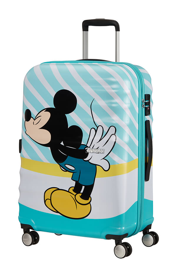 Mala de Viagem Média 67cm 4 Rodas Beijo do Mickey Azul - Wavebreaker Disney | American Tourister