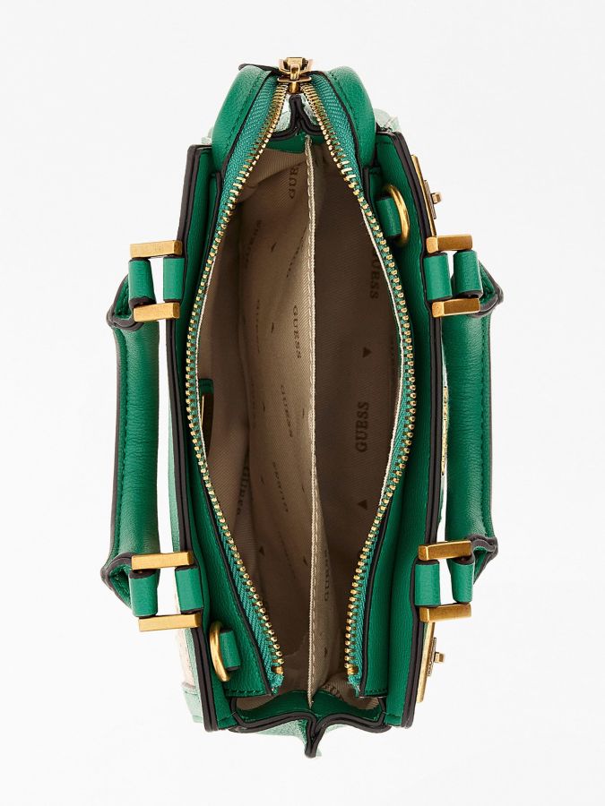 Katey Mini Mala de Mão Feminina Verde | Guess Bolsas de Senhora | Rolling Luggage Online