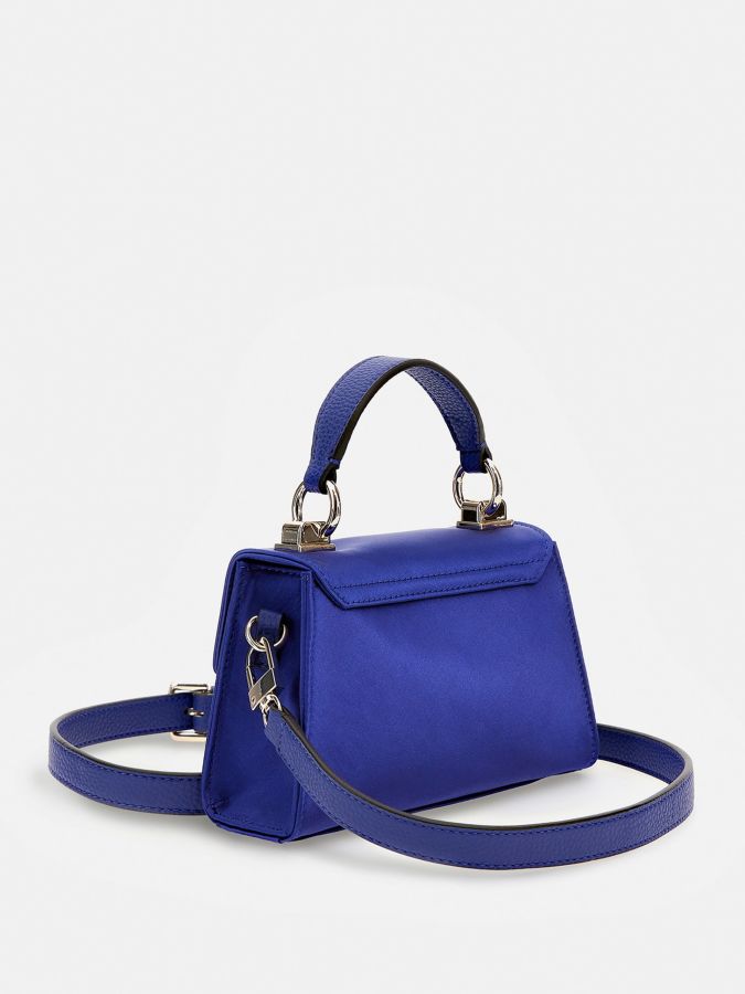 Velina Mini Bolsa de Mão de Senhora de Cetim Azul | Guess Bolsas de Senhora | Rolling Luggage Online