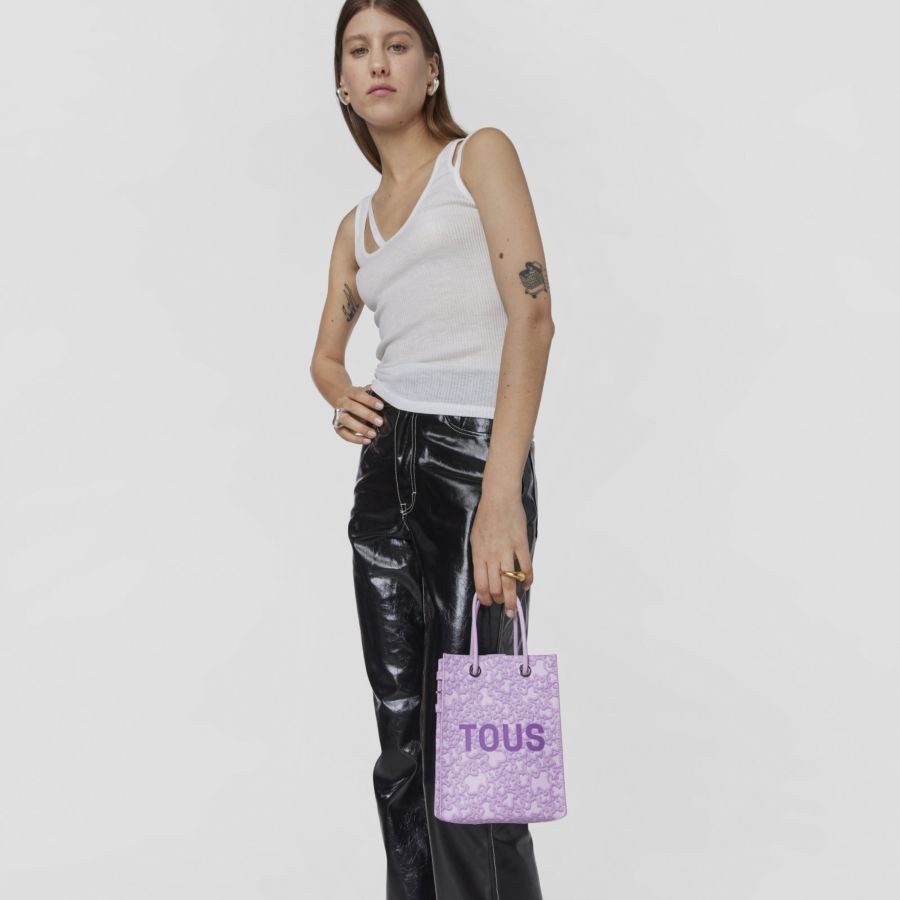 Tous Kaos Mini Bolsa de Tiracolo Feminina Malva | Tous Bolsas de Senhora | Rolling Luggage