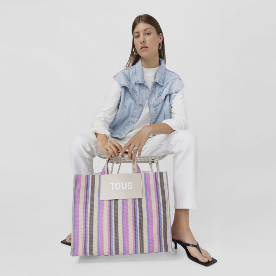 Tous Stripes Bolsa Shopper XL de Senhora Rosa Multi | Tous Bolsas de Senhora | Rolling Luggage