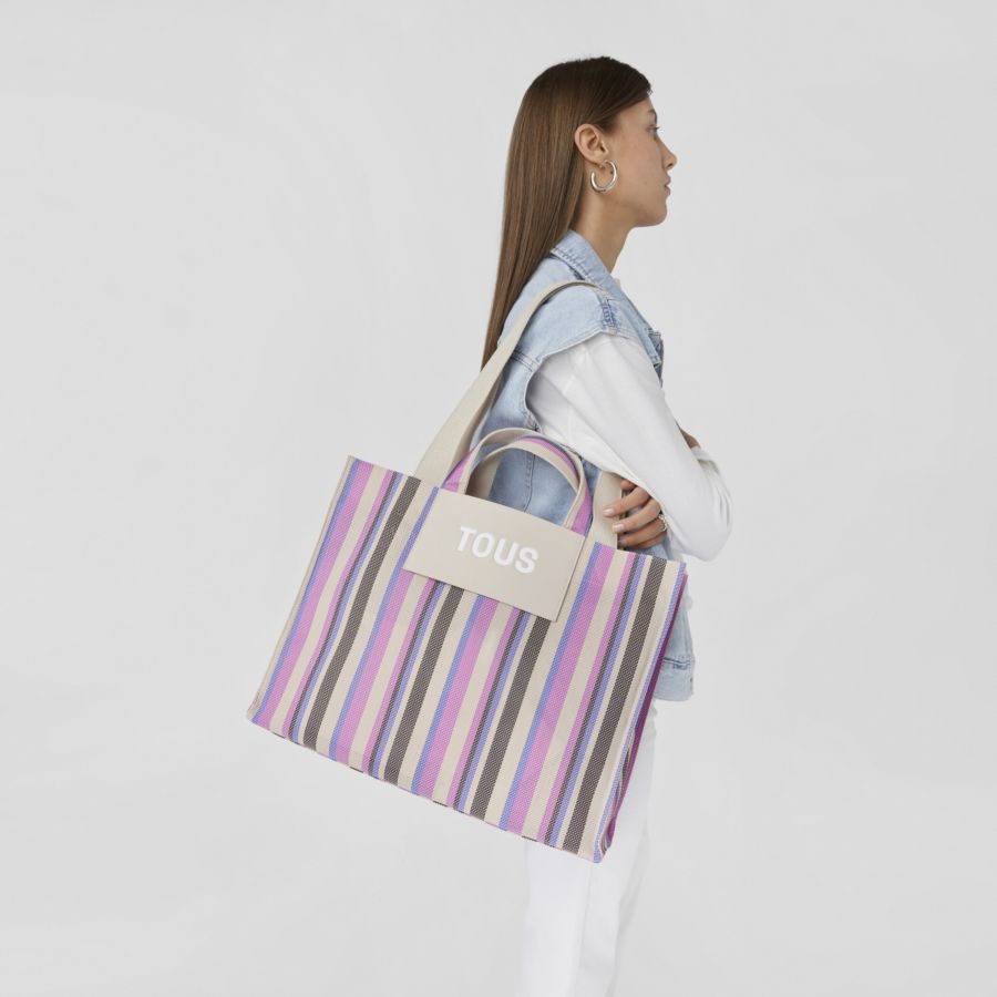 Tous Stripes Bolsa Shopper XL de Senhora Rosa Multi | Tous Bolsas de Senhora | Rolling Luggage
