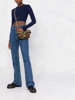 Range X Bolsa Tiracolo Feminina Preta c/ Estampado | Versace Jeans Couture | Rolling Luggage