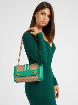 Katey Bolsa de Ombro de Feminina Verde | Guess Bolsas de Senhora | Rolling Luggage Online